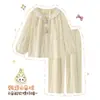 Pijama para niñas, algodón nube, manga larga, para primavera y otoño, para niños mayores, ropa de casa con aire acondicionado para niños, nuevo conjunto 2026