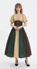 Vestido Flare Color-Blocking Retrô Medieval Europeu Vestido Ombro a Ombro Fantasia Cosplay Feminina Roupa de Dramaturgia Mulher do Campo