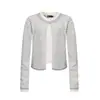 Cardigan de Punto con Bloques de Color Rayado Estilo Coreano Falso Dos Piezas para Mujer 2026 Otoño Nuevo Suéter Corto Suave Pegajoso Perezoso Abrigo