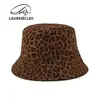 Sombrero de Pescador con Estampado de Leopardo para Mujer Otoño e Invierno, Sombrero Casual para Exteriores con Protección Solar, que Afina el Rostro