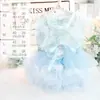 Ropa para perro primavera y verano vestido delgado para gato princesa vestido de conjunto alto polvo de carne encaje perro pequeño Teddy mascota 3694 mayoreo