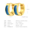 Ventas Directas de Fábrica, Venta al por Mayor Transfronteriza, Pendientes de Acero Inoxidable de Alto Grado con Baño de Oro de 18K para Mujer, Clips para Orejas Circulares Recubiertos de Resina