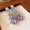 Brincos Pendentes Borboleta com Zircônia Agulha de Prata para Mulheres Brincos Elegantes de Nicho Versáteis Brincos de Luxo Leve de Nicho High-end