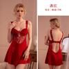 Zi Fun Novo Estilo Pijama Sexy de Renda Perspectiva Tentação Costas Abertas Bojo no Peito Gola Alta Saia Conjunto de Roupas para Casa Feminino 6151