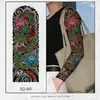 Pegatina de tatuaje temporal Qinglong estilo japonés Hannya Koi Sakura Geisha floral de brazo completo, impermeable y de larga duración, para hombres y mujeres