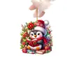 Natal 12 decorações de pinguim de Natal em madeira fofas ornamentos para pendurar mini pingentes de decoração para casa de feriado
