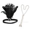Lowosaiwor Diadema de Plumas de los Años 20 Tocado de Plumas Negras Asombroso Tocado Gatsby Años 20