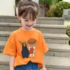 Camiseta de Algodão Puro Manga Curta para Bebê Menina 2026 Novo Estilo Camisa de Manga Meia Manga Top Fofo Infantil Verão Desenho Animado Gola Redonda Roupa Infantil t