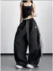 Calça Esportiva Wide Leg Retro Americana com Três Listras para Mulheres e Homens, Estilo Hip-Hop de Verão Solta Bf, Vibe Preguiçosa, Calça Cool e Estilosa de Comprimento Total