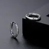 Jinse transfronterizos Europa y Estados Unidos aretes tipo O de diamantes completos aretes redondos dorados aretes huecos de moda aretes al por mayor