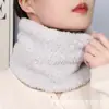 Bufanda de Cuello Grueso de Cachemira con Forro de Forro Polar de Color Puro para Otoño e Invierno, Bufanda de Cuello Suave, Cálida y a Prueba de Viento, Bufanda Unisex