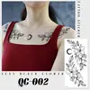 Pegatinas de Tatuaje Florales de Boceto Nuevo Transfronterizas Mariposa de Gama Alta Rosa Blanco y Negro Tatuaje Temporal Pequeño Fresco Impermeable