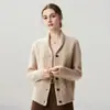 Nuevo Cárdigan de Punto de Cachemira Otoño e Invierno, Cuello Chal, Manga Larga, Holgado, Adelgazante, Elegante, Agradable para la Piel, Para Mujer, Para Viajar al Trabajo, Versátil