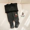 Leggings infantis outono e inverno forrados com fleece espessados seda coreana veludo flor calças compridas infantis bebê bebê meias-calças quentes