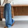 Calça Jeans de Outono para Meninas 2026 Novo Doce Estilo Coreano Bordada Micro-Curva Wide-Leg Jeans para Meninas Mais Velhas