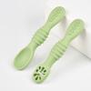 Cuchara de Silicona para Pasta de Arroz, Cuchara Perforada, Cuchara para Alimentar, Cuchara para Bebé para Morder y Lamer, Herramienta de Cuchara para Entrenamiento de Alimentos Complementarios, Bol para Alimentos Complementarios