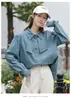 Foto Real de Itens em Estoque: Seleções de Influenciadores Street Style da Moda, Nova Versão Coreana Primavera/Outono, Amigável à Pele, Fashion, Versátil, Camisa Jeans Solta de Manga Longa