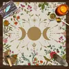 Tapete de Mesa para Cartas de Tarot Fase da Lua Floral Oculto Pano de Altar Vintage Runa Tarot Toalha de Mesa de Terra de Diatomáceas