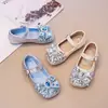 Zapatos Dulces de Princesa para Niñas con Lazos y Cristales Zapatos 2026 Nueva Llegada Primavera/Verano Zapatos de Presentación para Niñas Zapatos Individuales Suaves para Niños