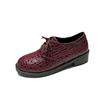 Zapatos Mary Jane de talla grande transfronterizos 2024 Primavera y Otoño Nuevos de boca poco profunda, punta redonda, con cordones, zapatos pequeños de cuero, tacón bajo, zapatos individuales casuales para mujer