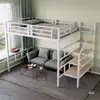 Cama Alta Doble de Hierro Forjado para Apartamento Pequeño y Simple, Cama Loft Debajo Vacío, Casa del Árbol, Ático, Cama Infantil Engrosada