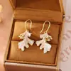 Pendientes Irregulares de Doble Capa con Goteo de Aceite, Estilo de Moda de Gama Alta, Pendientes Largos, Lujo Ligero, Gama Alta, Pendientes Exquisitos para Mujer