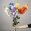 Flores artificiales de delphinium, arreglos florales artificiales, flores decorativas de jacinto, arreglos florales para sala de estar, decoraciones de suelo de rama alta con acabado aterciopelado