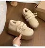 Botas de Nieve de Suela Gruesa para Mujer 2026 Nuevo Llegado de Invierno Acolchado de Terciopelo Cálido Antideslizante que Aumenta la Altura Zapatos de Algodón sin Cordones Zapatos Birkenstock