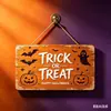 Nuevo producto transfronterizo: Decoración plana de madera para ambiente de fiesta de Halloween, adorno colgante para exteriores para patio y recibidor