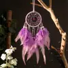Decoração de parede popular transfronteiriça de apanhador de sonhos, ornamento criativo de sino de vento, decoração de parede feita à mão para quartos de meninas