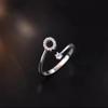 Anillo de Plata de Ley 925 con 26 Letras de Circonita para Mujer, Nuevo Anillo Elegante y con Estilo, Joyería de Mano Simple Ins de Alta Gama