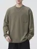 Roupas Masculinas Fengshe / Novo Suéter Retro Japonês para Primavera e Outono Versátil Simples Masculino Moletom de Manga Longa Caimento Solto Tendência Camada de Base