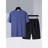 Traje Deportivo de Manga Corta de Seda Helada de Secado Rápido para Hombre Ropa Casual para Pareja al por Mayor que Absorbe la Humedad y el Sudor