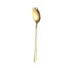 Cuchara para ensalada de acero inoxidable 304 transfronteriza cuchara integrada Tenedor de doble uso cuchara para plato principal Tenedor cuchara para fideos instantáneos Tenedor cuchara para ensalada de frutas