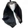 Sudadera con capucha de retazos con estampado de leopardo de alta gama para hombre y mujer, cárdigan con cremallera negro de corte holgado para primavera/otoño con un diseño único