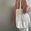 Bolso de Mano de Malla Estilo Coreano Nuevo de Primavera y Verano Bolsa de Compras Hueca para Playa Lona al Hombro para Mujer