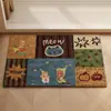 Alfombrilla antideslizante, absorbente de agua, suave para baño, inodoro, entrada, alfombra tejida de lino, diseño antideslizante de dibujos animados