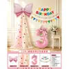 Decoración de Cumpleaños para Niña Estilo Coreano DIY Lazo de Malla Pancarta de Cumpleaños Ambiente de Fiesta Accesorios para Fotos