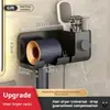 Secador de Cabelo Armazenamento Etiquetável Temu Suporte de Parede para Banheiro Sem Furos Prateleira de Armazenamento para Banheiro