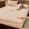 Sábana Acolchada de Gasa Arrugada Impermeable y Resistente a la Orina Pieza Única Gruesa Cubre Cama Infantil Protector de Colchón a Prueba de Humedad