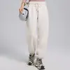 Nuevo traje deportivo cálido de forro polar para correr de otoño e invierno para mujer, chaqueta corta con cremallera de ajuste holgado, conjunto de yoga y fitness