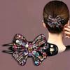 Horquilla con forma de explosión para mujer, estilo extranjero, con forma de disco, con forma de pico de pato, con diamantes de imitación, estilo retro