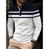 Ropa de hombre de manga larga transfronteriza Amazon casual de negocios para hombre con cuello camisero estampado digital camisa POLO