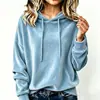 Otoño/Invierno 2026 Transfronterizo Europeo y Americano Amazon Nuevo Sudadera con Capucha y Cordón Terciopelo Coreano Color Sólido Manga Larga Top para Mujer