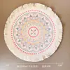 Jogo americano de algodão e linho trançado com franjas, tapete resistente ao calor, tapete antiderrapante para panelas, porta-pratos, tapete decorativo de tecido, diâmetro ampliado 36cm