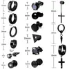 Amazon Pendientes para Hombre y Mujer, Clips para Orejas, Set de Pendientes de Cruz con Circonita, Pendientes Estilo Hip-Hop