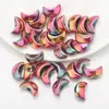 Nuevo Colgante de Cuentas de Vidrio Brillante Galvanizado con Agujero Horizontal de Luna 9x14mm Collar Pulsera Accesorios para Joyería DIY Venta al por Mayor