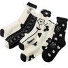 Calcetines Zhuji para Mujer de Media Pantorrilla para Primavera y Otoño, Calcetines Largos Anti-Olor para Otoño e Invierno, Calcetines Deportivos de Estilo Japonés Casual que Absorben el Sudor