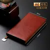 Cuaderno Retro de Cuero Suave A5 Cuaderno de Notas Grueso para Reuniones de Negocios Oficina Cuaderno Pequeño Portátil Diario