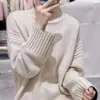 Nuevo jersey de cuello semi-alto 2026 estilo coreano de punto para mujer, corte holgado, top de punto casual para otoño e invierno